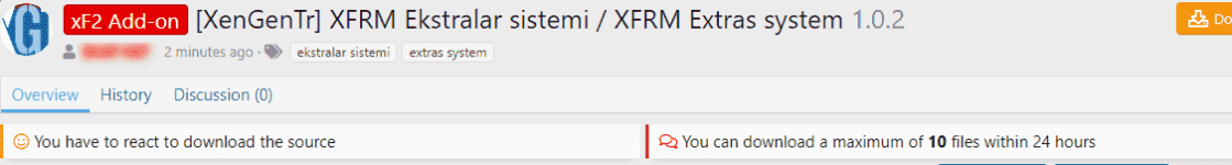 XFRM Ekstralar sistemi 1.0.2