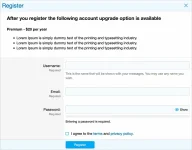 Register show upgrade options